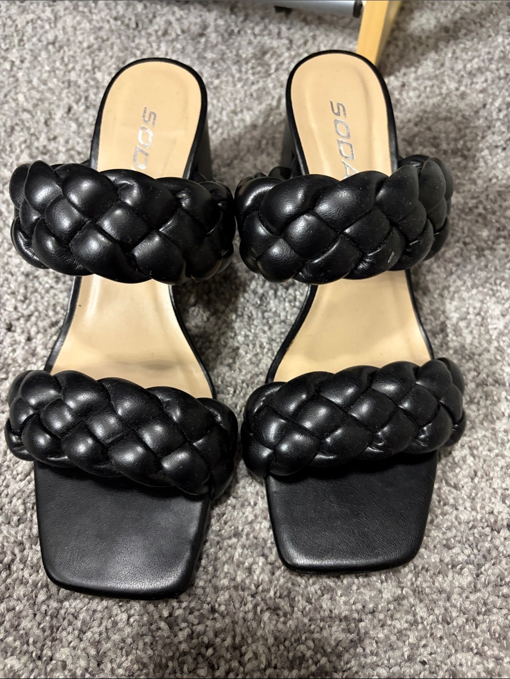 Braided block heels